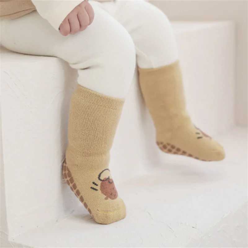 LAWadka Winter Kids Girl Boy SOCKS Anti Slip Thick Terry CHIldrens SOCKS For Girls Boys Print Keep Warm Sock 0-5Years G251124