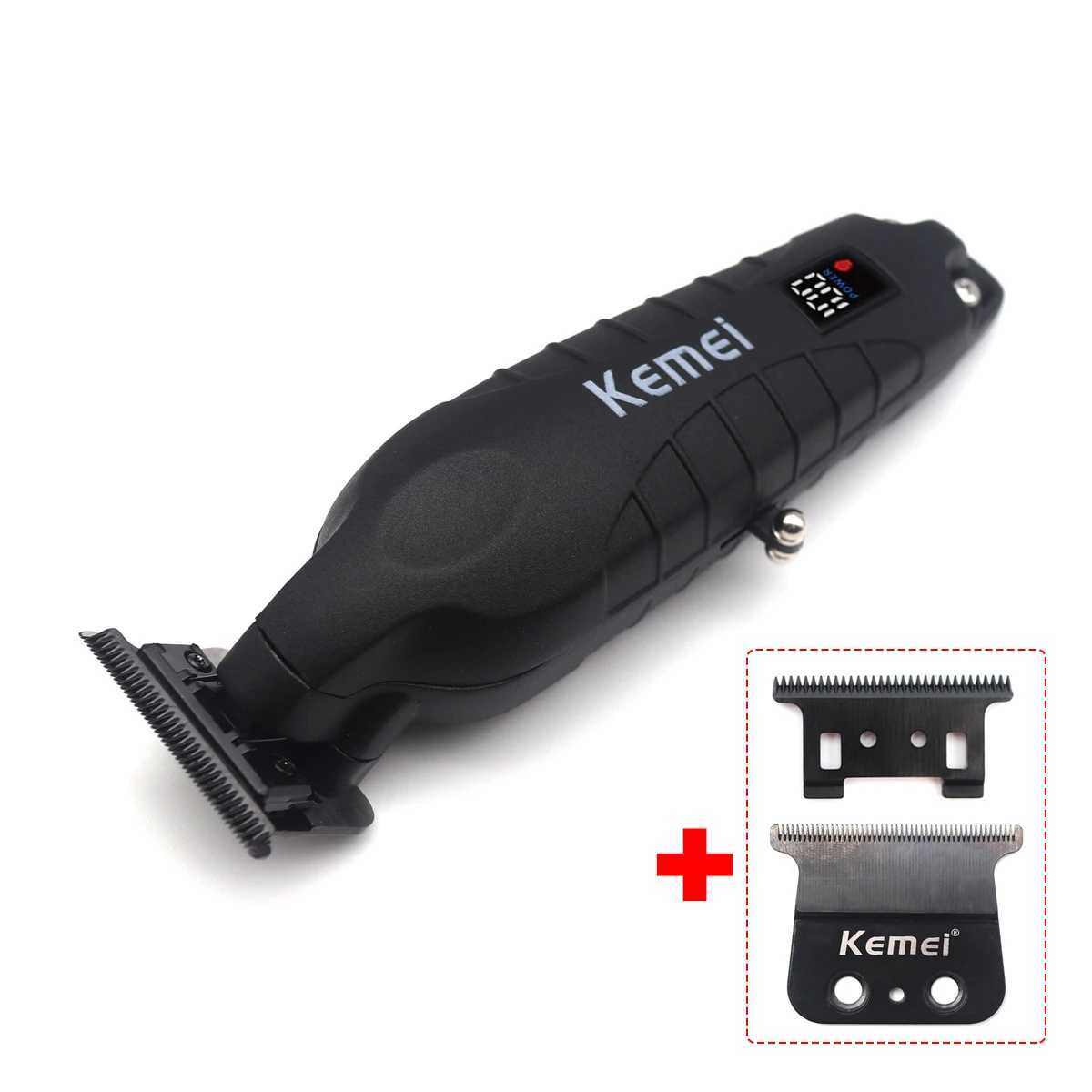 Kemei KM-2293 DLC T-Professional Finishing Machine Zero Gapped Clipper USB LED Display Full Metal Hair Trimmer Machine L251124
