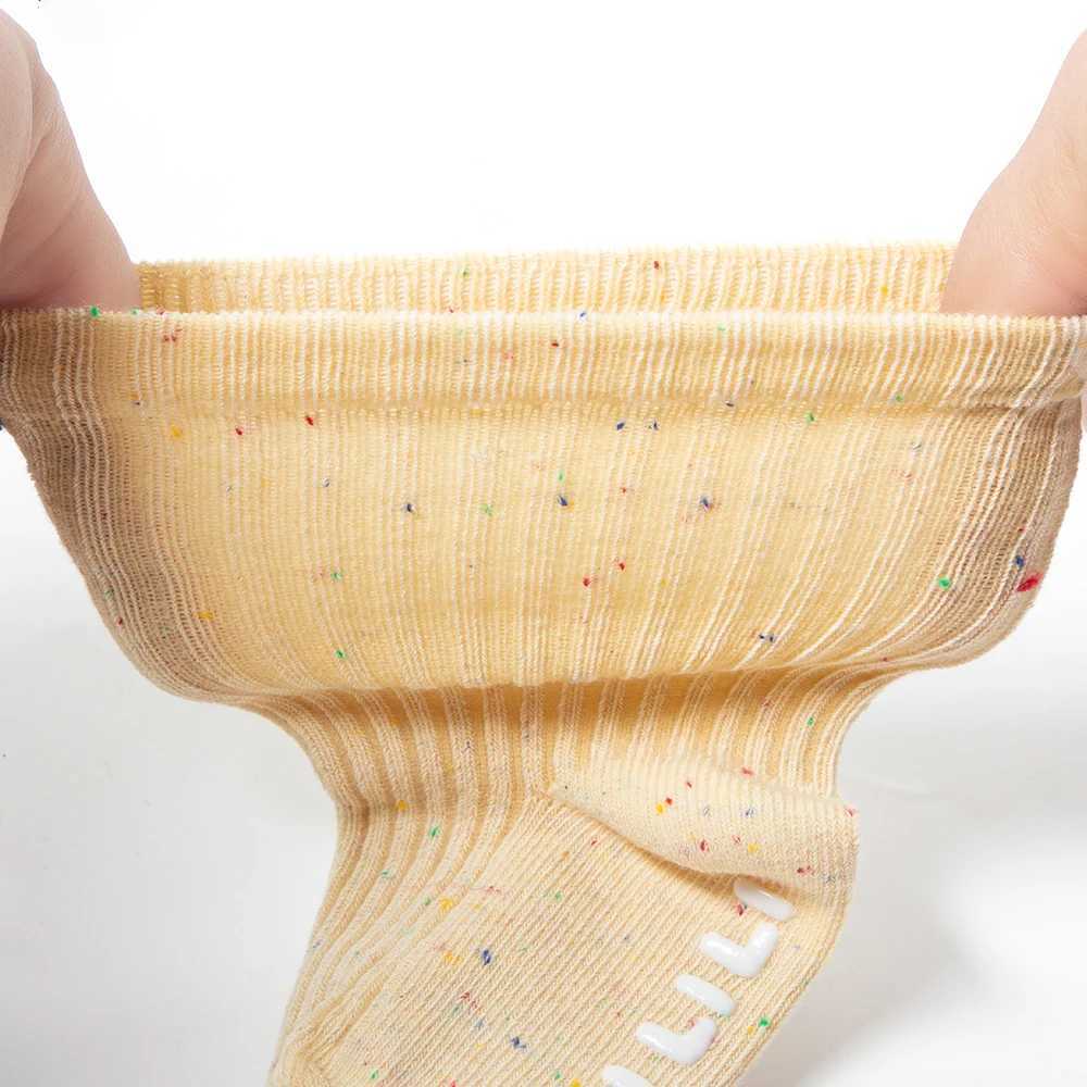 New Cotton Socks For Girls Knee High Rainbow Dot Ribbed Infants Long Tube Sock Anti-Slip Childrens Leg Warmers Boys Baby Socken G251124