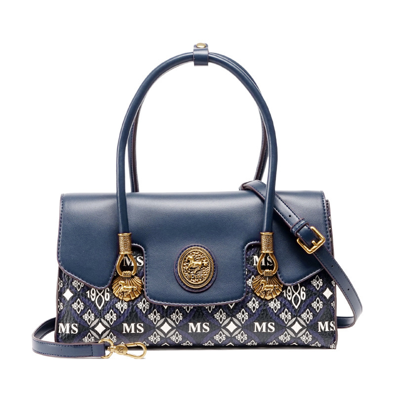 MASA Fashion Light Luxury Printed Blue Handbag Women S High End Sense Commuting Versatile Tote Crossbody Bag Tote Bag