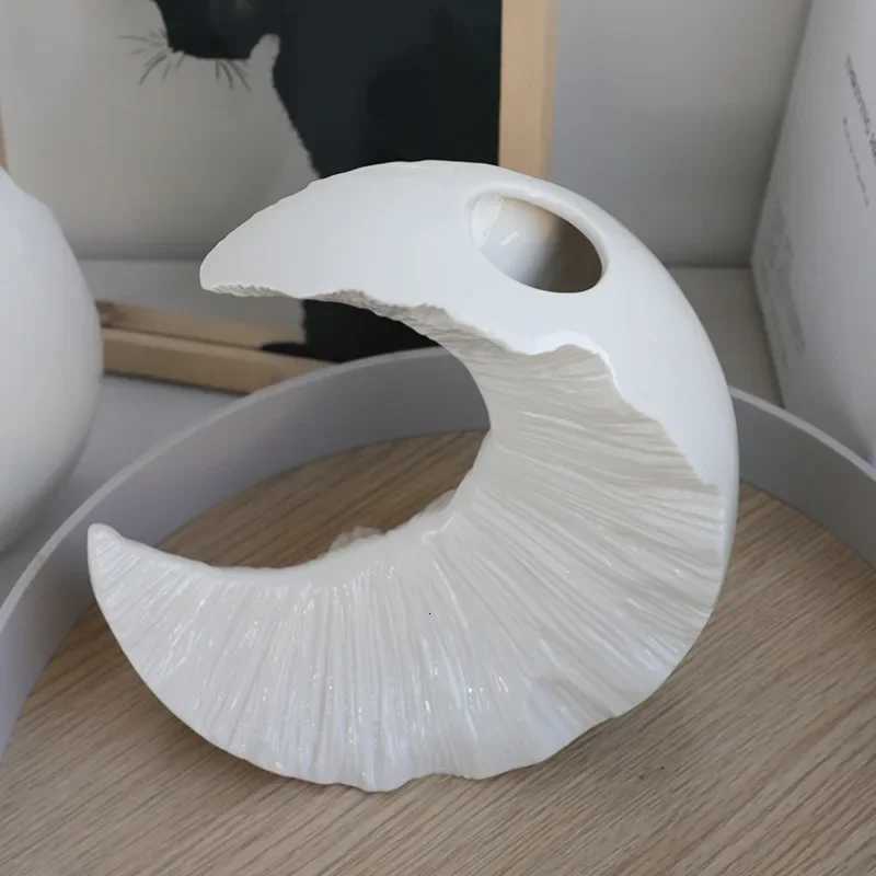 Nordic Sun Moon Flower Vase Decorative Vases Modern Luxury Ceramic Glazed Vase Geometric Flowers Vase For Wedding Home Decor C251124