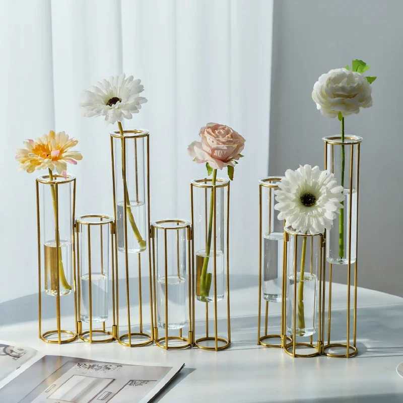 Nordic Vase Transparent Glass Vase Living Room Flower Light Luxury Home Decoration Creative Ornament Flower Rose Flower Grower C251124