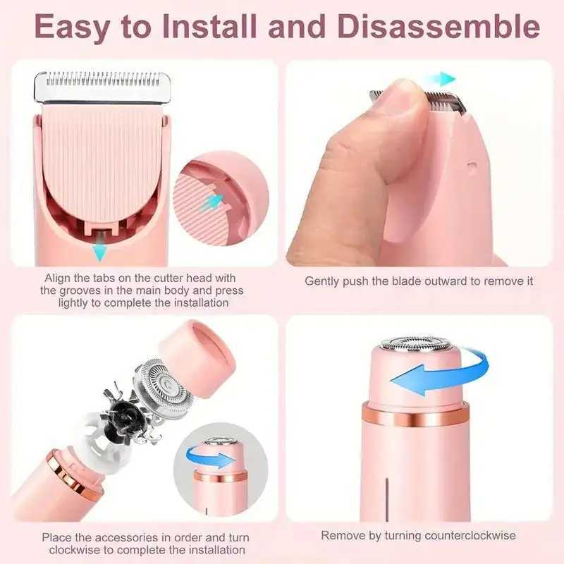 Portable double-headed ladies shaver household travel washable USB charging portable private parts slimming machine female b L251124
