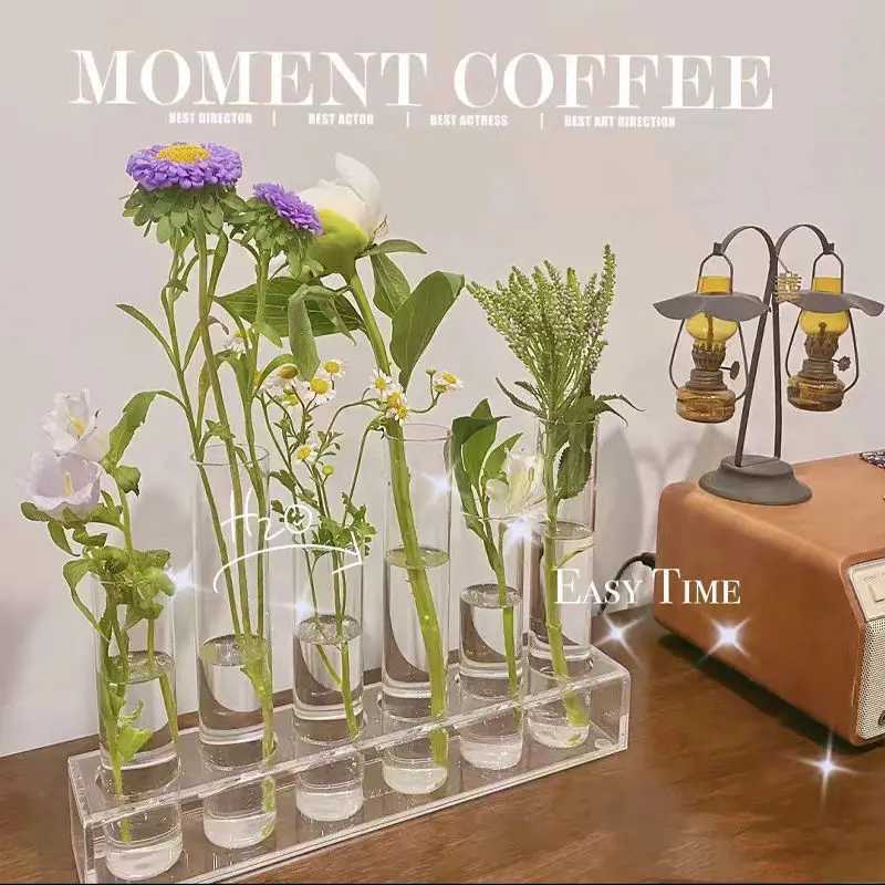 Test Tube Vase Small Ornament Glass Flower Rack Light Luxury High-end Flower Hydroponic Flower Arrangement Test Tube Vase C251124