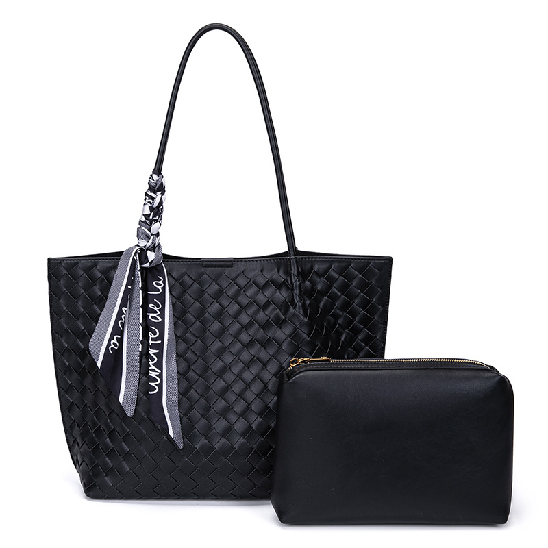 2025 hot selling new woven bag handmade women's handbag large capacity tote bag imitation leather shoulder crossbody bag free shipping designer