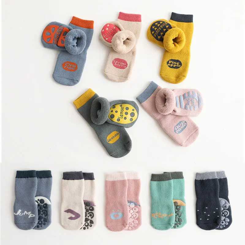 Winter Baby Thermal Non Slip Socks For Girl Boy Children Cotton Sock Newborn Toddler Home Thick Sock Infant Anti-slip Sleep Sock G251124