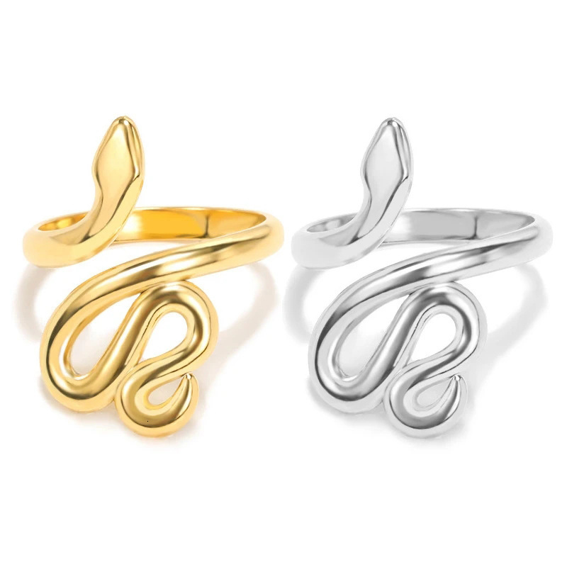 Top source INS style niche design women's fashionable snake shaped opening ring, zodiac fashion ring