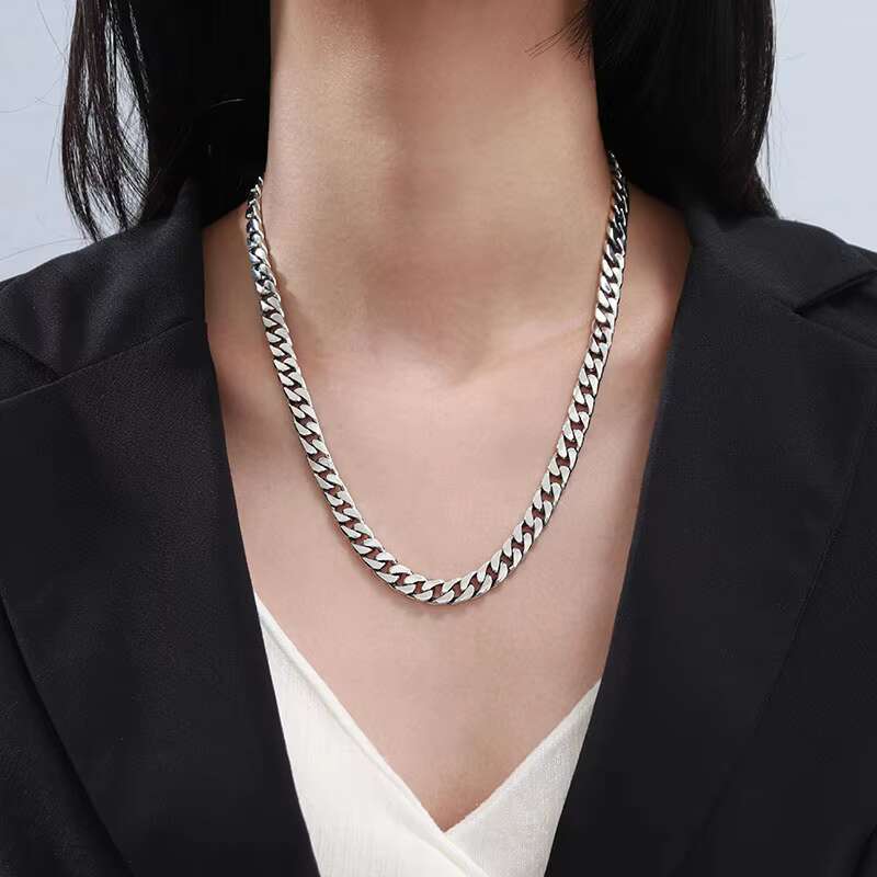 Classic Miami Necklace 925 Sterling Silver 7.5mm Oxidized Vintage Cuban Chain Mens Chain Jewelry