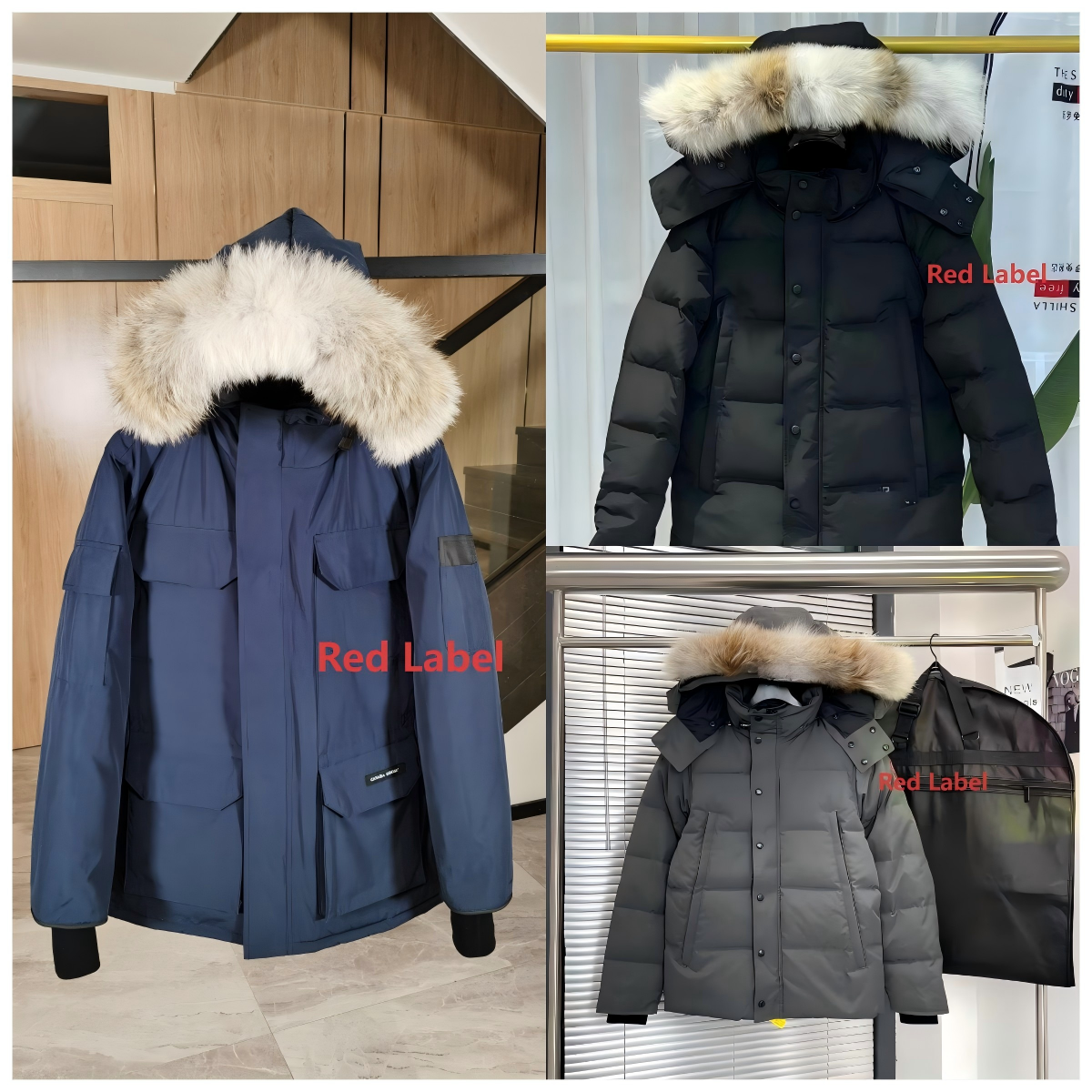 mens puffer jacket Woman Canadian Down Jacket Wolf fur collar with large pockets designer jacket Wyndham Parker hooded thickened coat Outdoor Winter Jassen XS-XXL