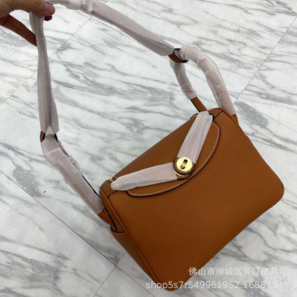 Designer Bag Cm Large Capacity Doctor Without Long Strap Lindi Soft Cow Lychee Pattern Handheld Single Shoulder Crossbody