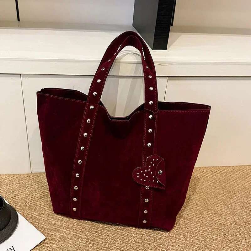 Designer Bag Fashion Suede Sewing Thread Solid Color Shoulder Bags 2025 Hot Sale Retro Versatile Commute Simplicity Single Women's Handbag