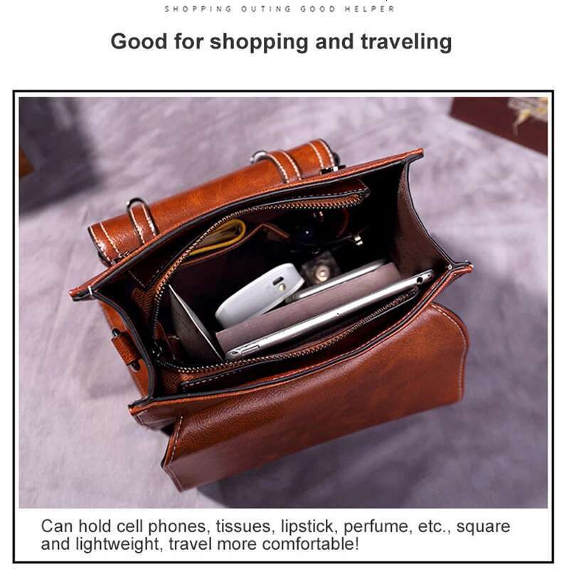 Designer Bag 2025 Vintage Women's Backpack 2024 New PU Leather Girls Shoulder Bag Multifunctional Large Capacity Crossbody Bags Student Backpacks