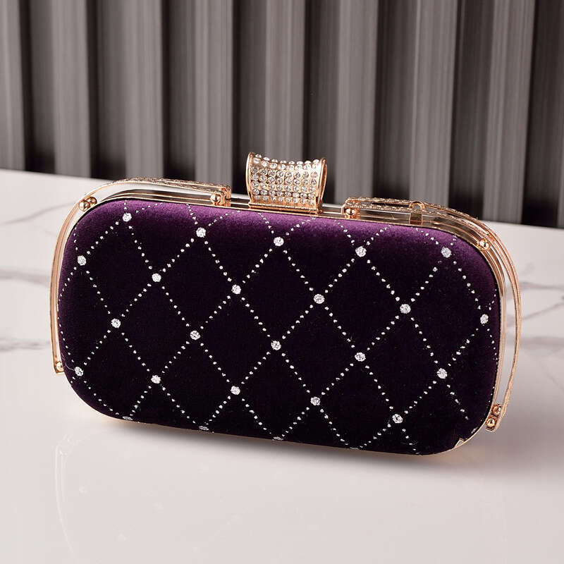 Dinner Bag Fashion Velvet Lingge Banquet Cheongsam Handheld Shining Your Annual Meeting Women S Mouth Gold Bag KQ