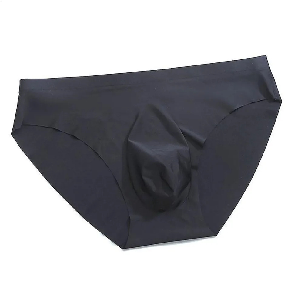 Sexy Mens Underwear Ice Cool Breathable Translucent Simple Solid Color Mid Waist Pump Raised Pocket Fabric 250417
