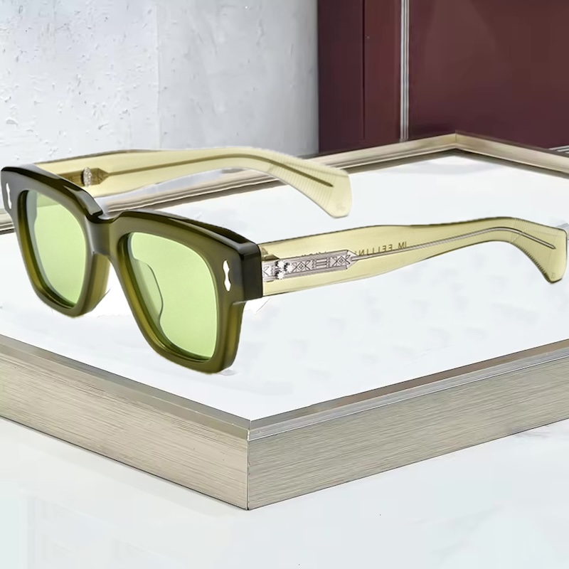 High-Quality FELLINI JJMM Square Classic Retro Sunglasses for Men and Women, a Japanese handmade designer brand Fashion Acetate Men Driving Handmade I