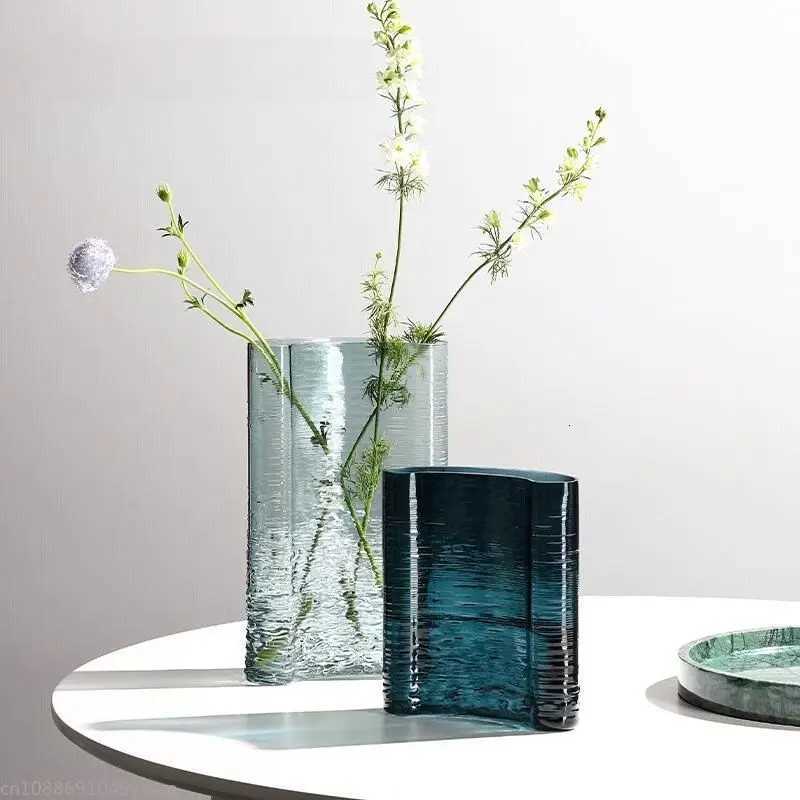 Moon Type Transparent Glass Vase Advanced Sense Creative Hydroponic Vase Light Luxury Living Room Desktop Decoration C251124