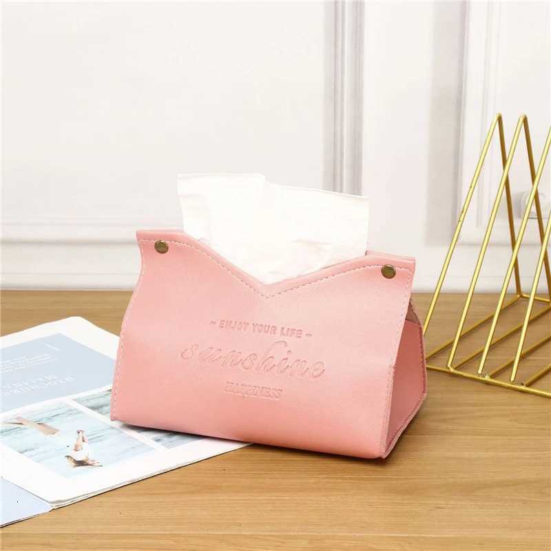 PU Leather Tissue Box Holder Car Tissue Container Box Toilet Paper Box Desktop Napkin Holder Bedroom Paper Tissue DispenserM251124