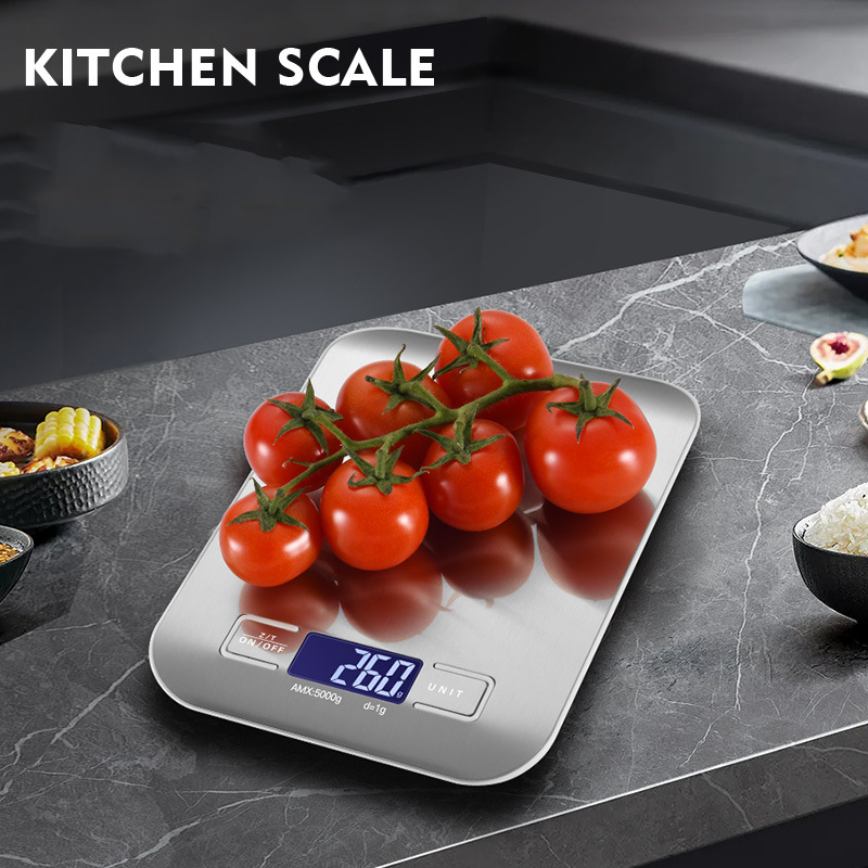 5/10KG Digital Kitchen Scale Stainless Steel Precision Home Jewelry Food Scale LED Display Electronic Jewelry Baking Weight Scales