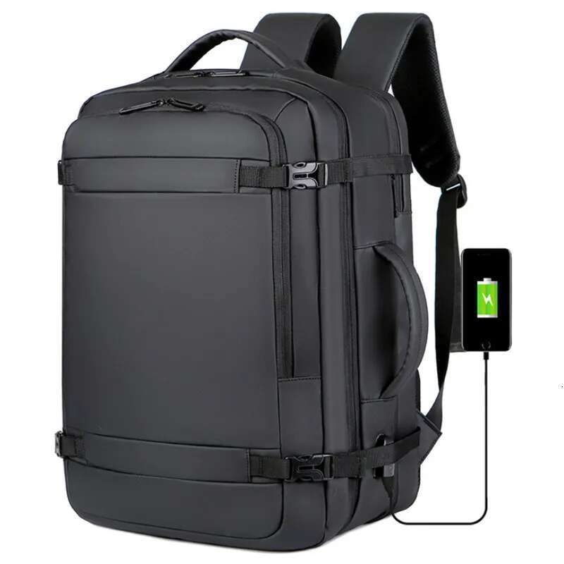 designer bag 40l expandable usb travel backpack flight approved carryon bag for airplanes waterresistant and durable fits 17inch laptop