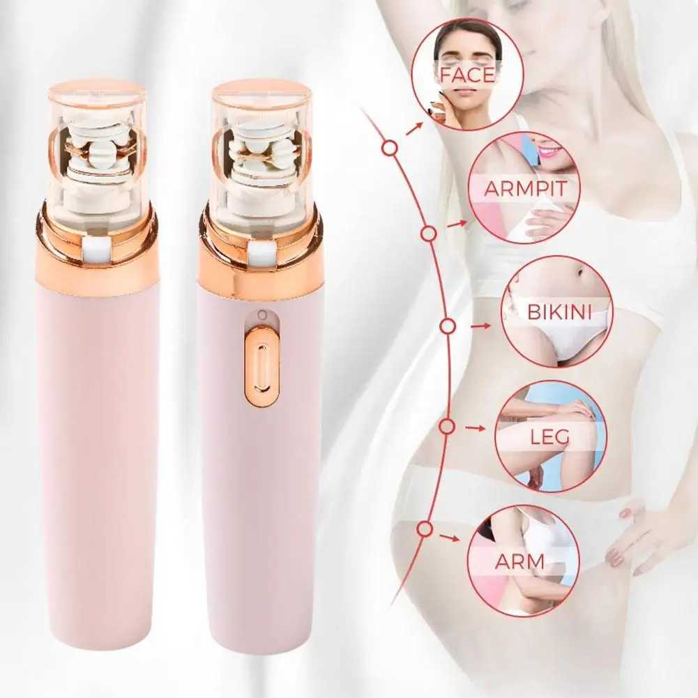 Painless Eyebrow Trimmer Electric Epilator Mini Shaver Portable Hair Removal Tool For Women Facial Lipstick Shape Design Tool L251124