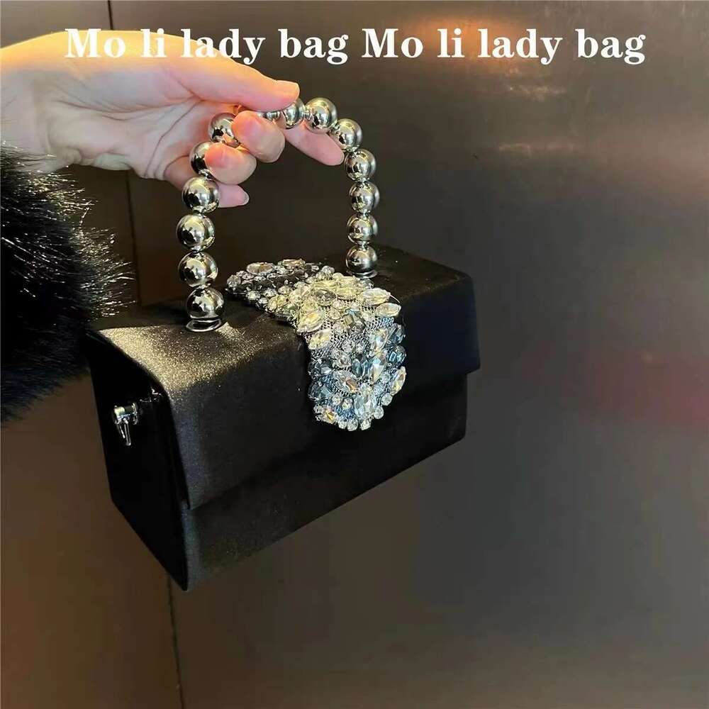 Designer Bag 2025 Designer Bag 2025 Women Satin Handbag Square Crystal Shiny Rhinestones Dia Evening Wedding Party Clutch Purse Crossbody Bag Luxury B