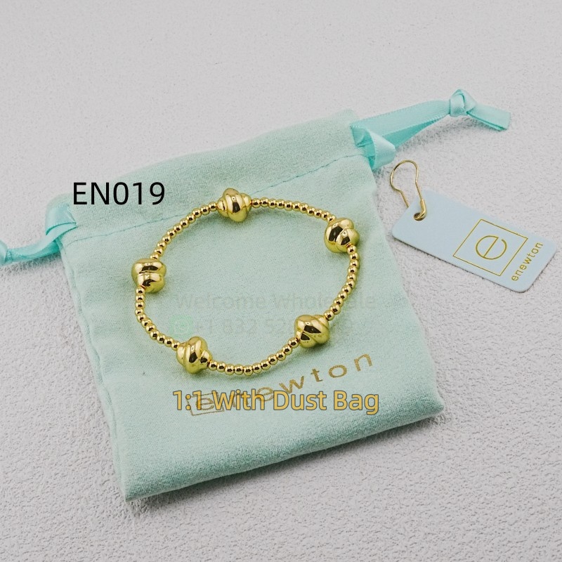 1:1 E-Newton 1:1 Jewelry Gold Pearl Beaded Bracelets Bangles For Women Birthday Christmas Gift EN019