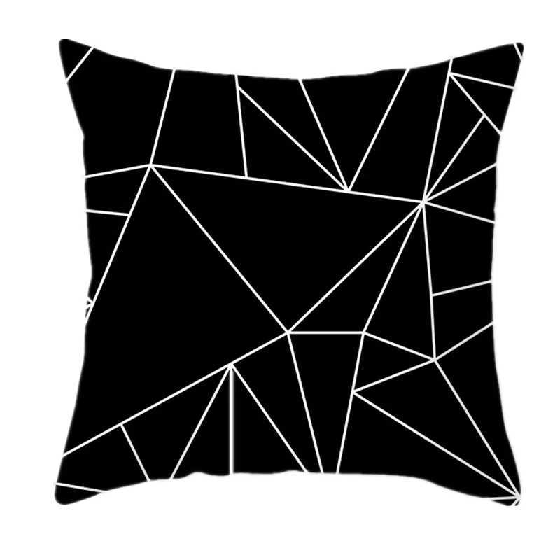 European-Style Black and White Geometry Portrait Pillow Cover Living Room Sofa Waist Support Office Bed Head Pillow 60x60 G251124