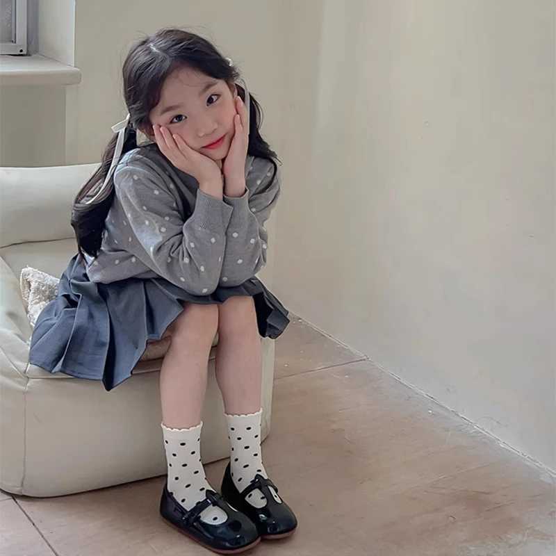 4Pairs Embroidery Bow Socks 3-14Year Girls Polka Dot Stockings Spring Autumn Children Middle Tube Sock Baby Kids Cotton Footwear G251124