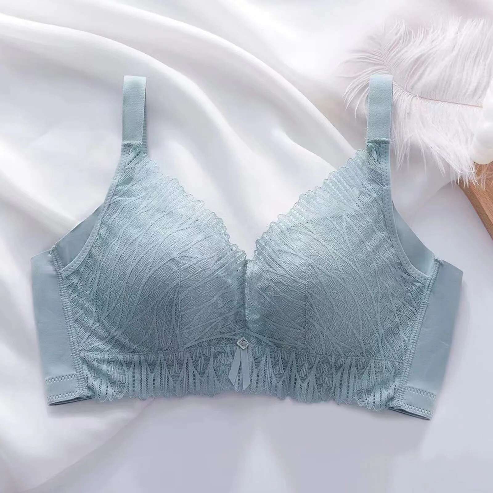 Dongdumaoyi Women S Thin Without Steel Ring Bras Large Chest Plate Anti Sexy Light Proof Underwear No Underwire Lace Black Bra Women S Tight Underwear