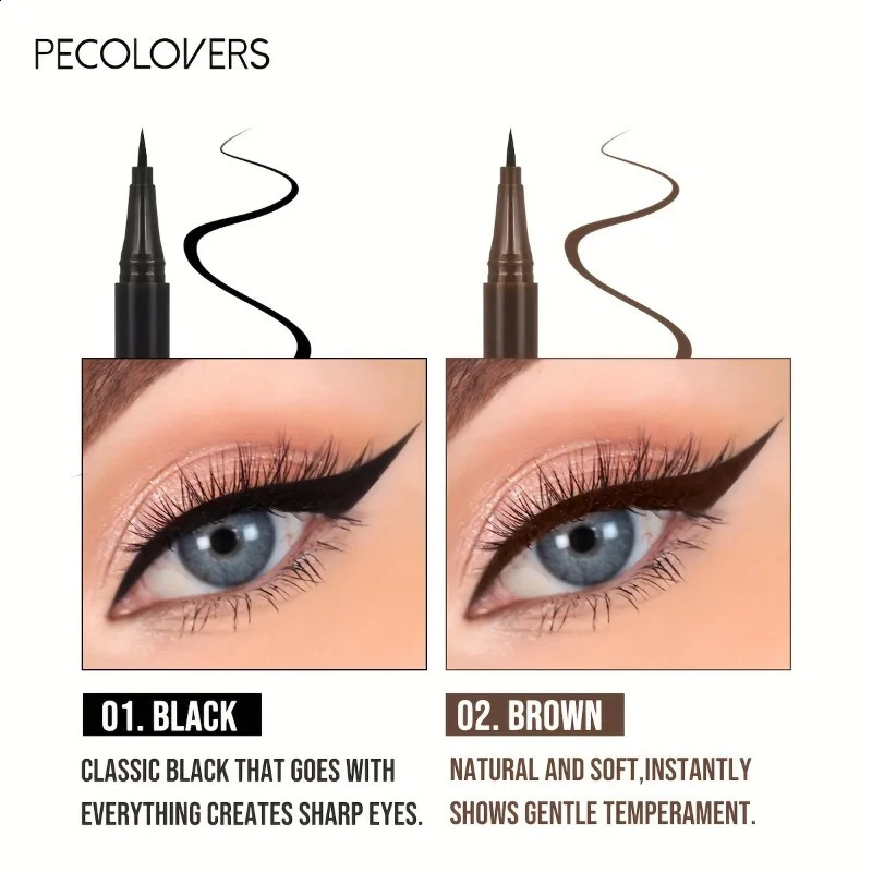 PECOLORS Precision Tip Liquid eyeliner anti stain and durable waterproof formula for professional eye makeup 250418