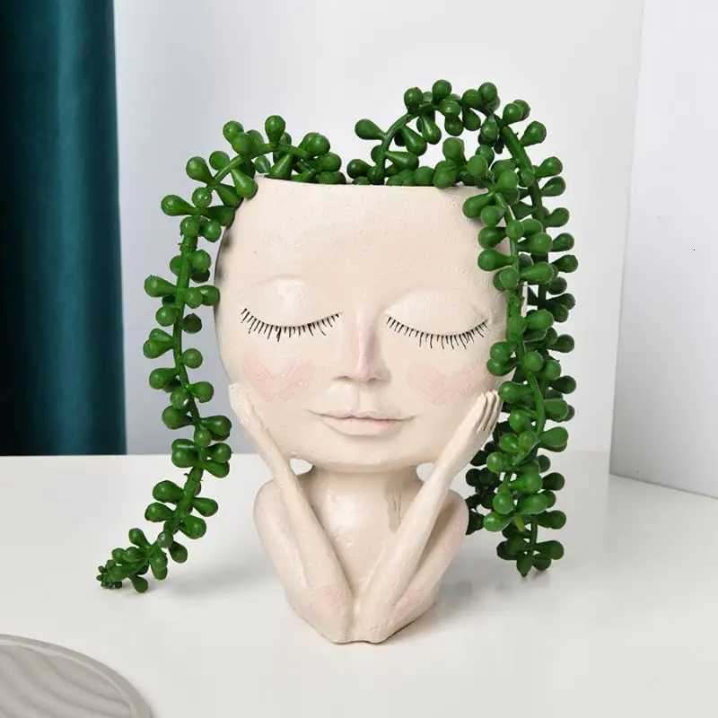 1 Girl Face Vase Creative Home Decoration Balcony Living Room Decoration Ornaments Christmas Gifts Thanksgiving Gifts C251124