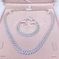 Custom Made Solid Back 10mm Width Necklace Jewelry S Pass Dia Tester Flawless Moissanite Man
