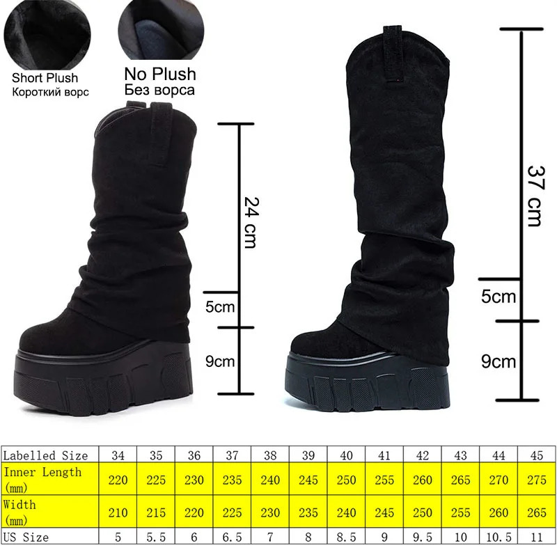 Fujin 5 Inch 14cm Stretch Boots Short Ankle Boots for Women Knee High Platform Booties Wedge Heel Hidden Botas Autumn Winter 251120 - view 3