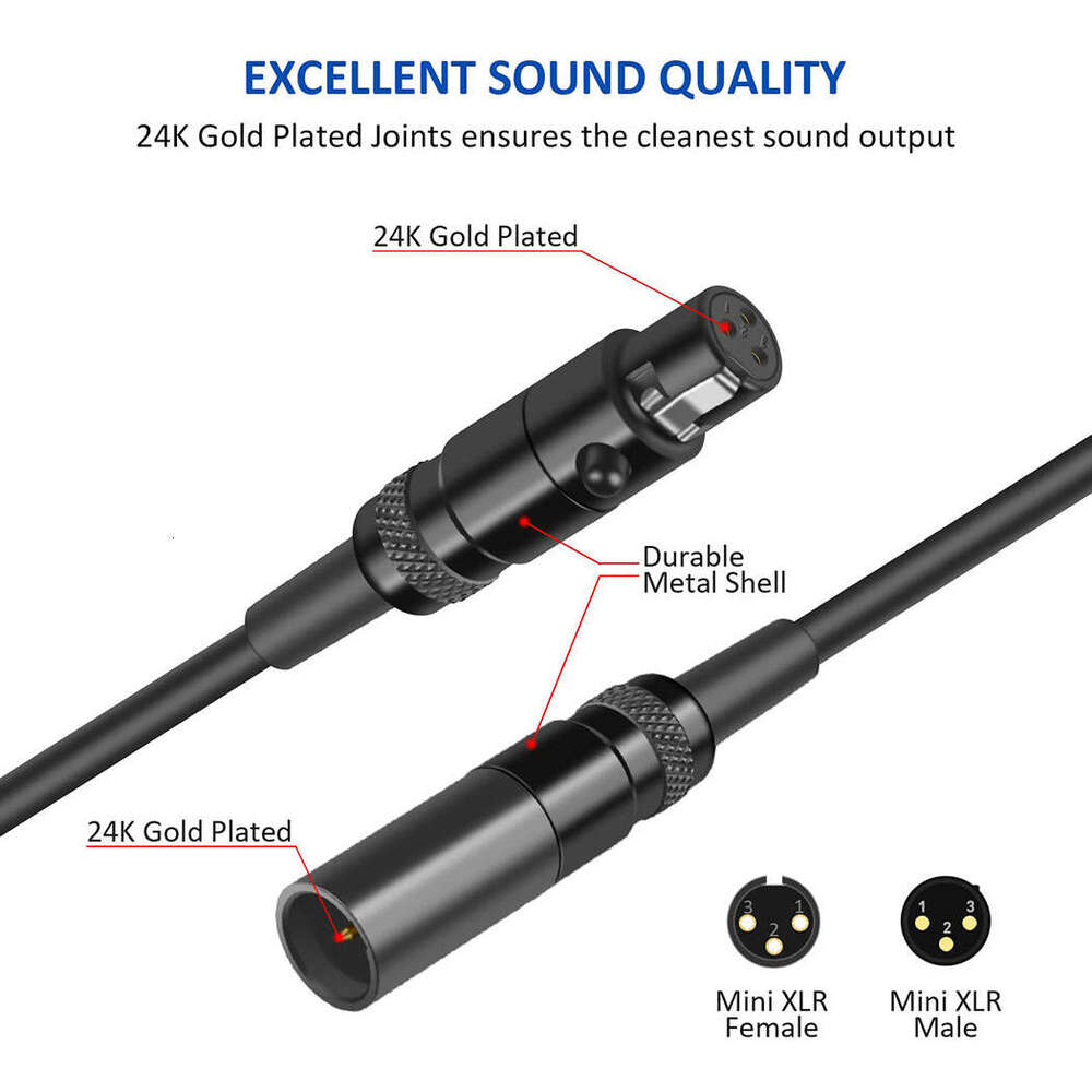 Mini Male Female Microphone 3.5 to MINI Audio XLR Cable