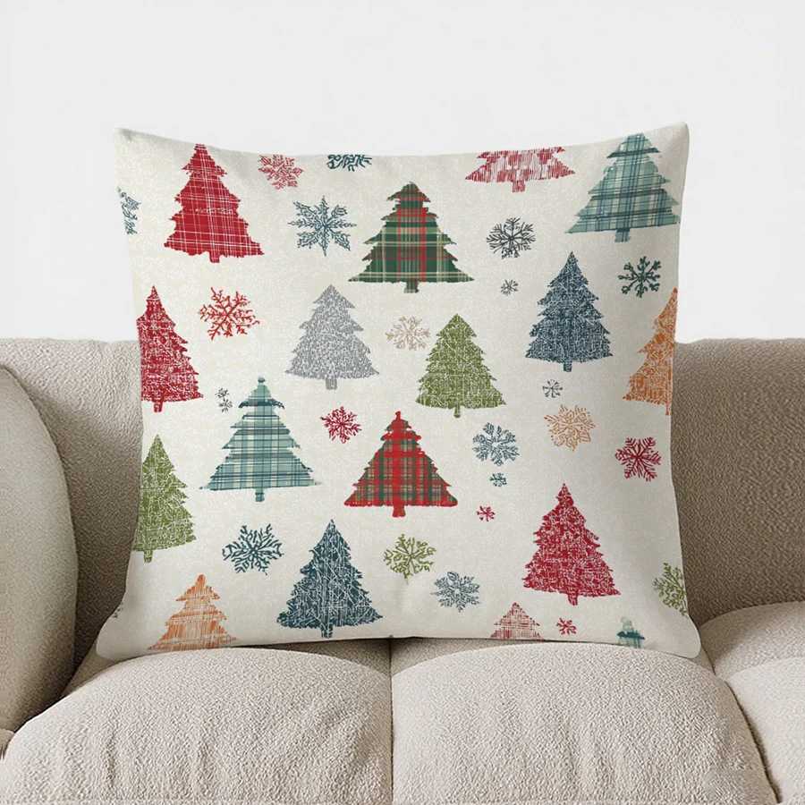 Christmas Cushion With Candy Gingerbread throw pillow cover with short plush print living room sofa decoration cushion cover G251124