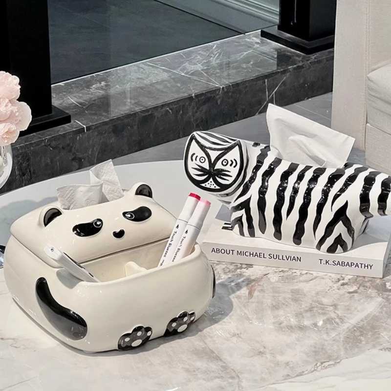 Ornament Napkin Tissue Boxes Coffee Disposable Restaurant Cute Tissue Boxes Bathroom Ceramic Home Storage Carta Assorbente MHZJHM251124