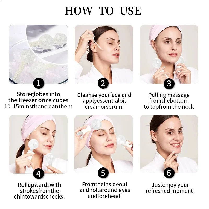 Large Beauty Ice Hockey Energy Beauty Crystal Ball Facial Cooling Ice Globes Water Wave Face and Eye Massage Skin Care 1pcs 250418