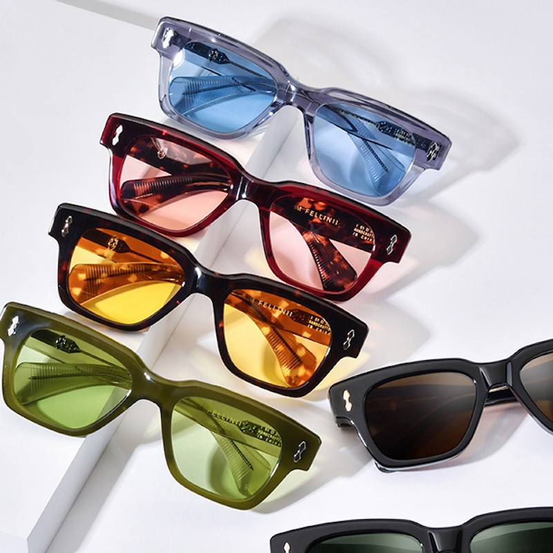 High-Quality FELLINI JJMM Square Classic Retro Sunglasses for Men and Women, a Japanese handmade designer brand Fashion Acetate Men Driving Handmade I