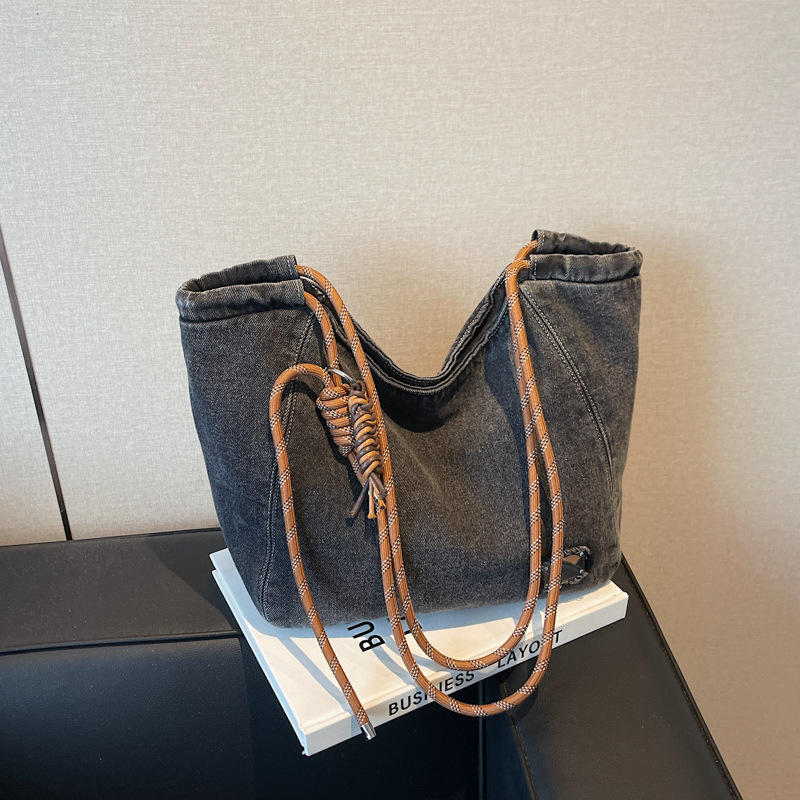 designer bag Cowboy cloth women's large capacity fashionable casual shoulder crossbody bag class commuting tote bag