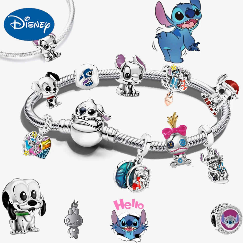 Disney Lilo Stitch The Puppy Stitchs toy Plata Deley 925 Sterling Silver Charm Beads Fit Original Brand Bracelet Jewelry H251124