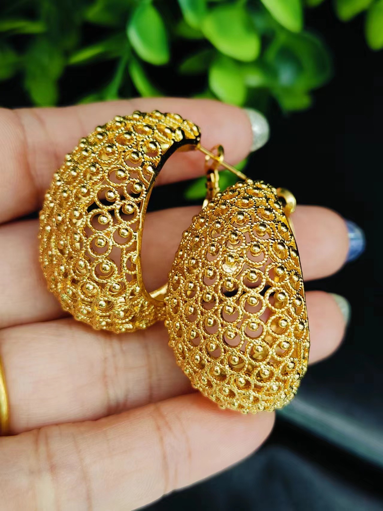 Gold-plated earrings hoop earrings ear accessories European and American popular drop earrings designer earrings moissanite earrings ohrringe gold ear - view 5