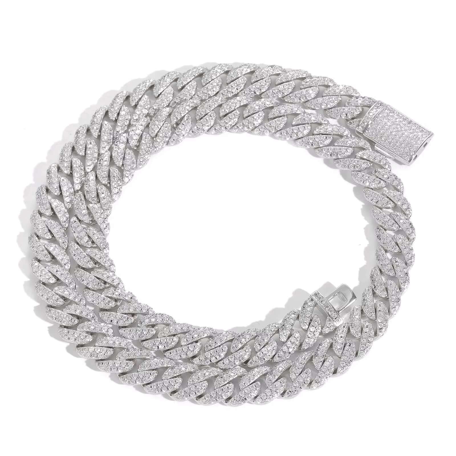 High Quality Hip Hop Iced Out 10mm CZ Cuban Link Chain Necklace Bracelet Miami Choker Necklace Women Man
