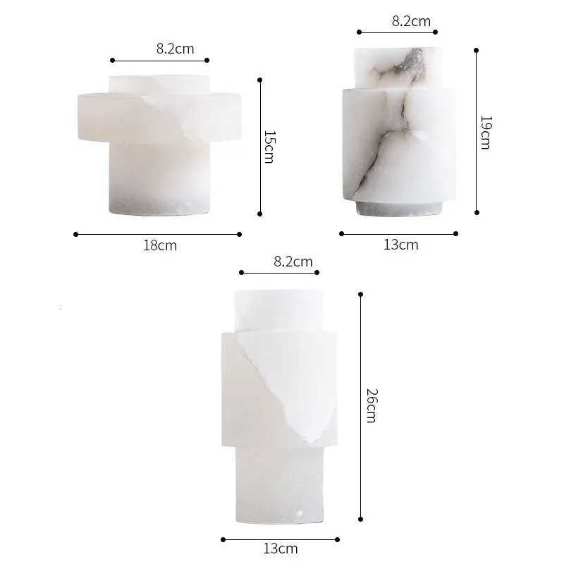 Modern Scandinavian White Onyx Natural Marble Vase Luxury Nordic Flower Vase Decoration Home C251124