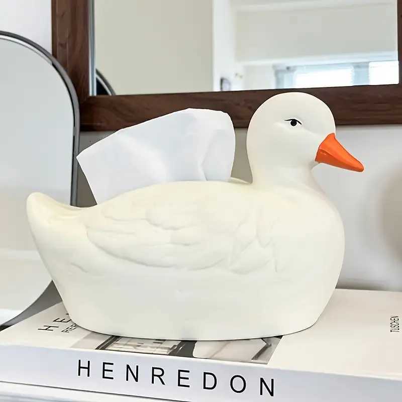 Cartoon Cute Psyduck Tissue Box Storage Box Paper Box Living Room Tea Table Decoration Creative Household OrnamentM251124