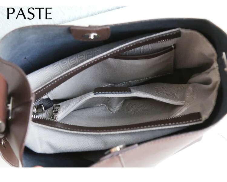 Designer Bag Simple Adjustable Handle Office Clerk Shoulder Cowhide Leather Women's Handbag Brown Large High Quality Daily Bucket Bag