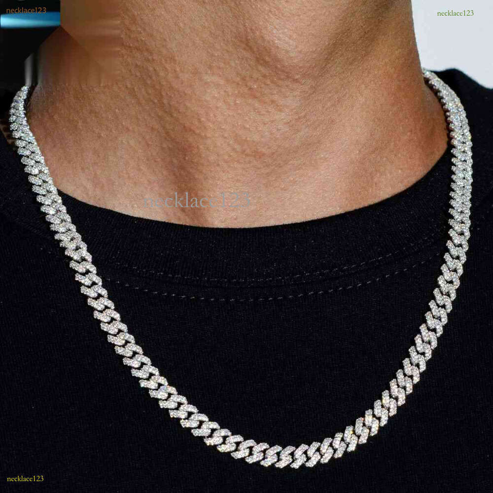 necklace moissanite chain Custom Pass Dia Tester Hip Hop Jewelry Sterg Sier 6mm 8mm Iced Out VVS Cuban k Moissanite Chain For Men