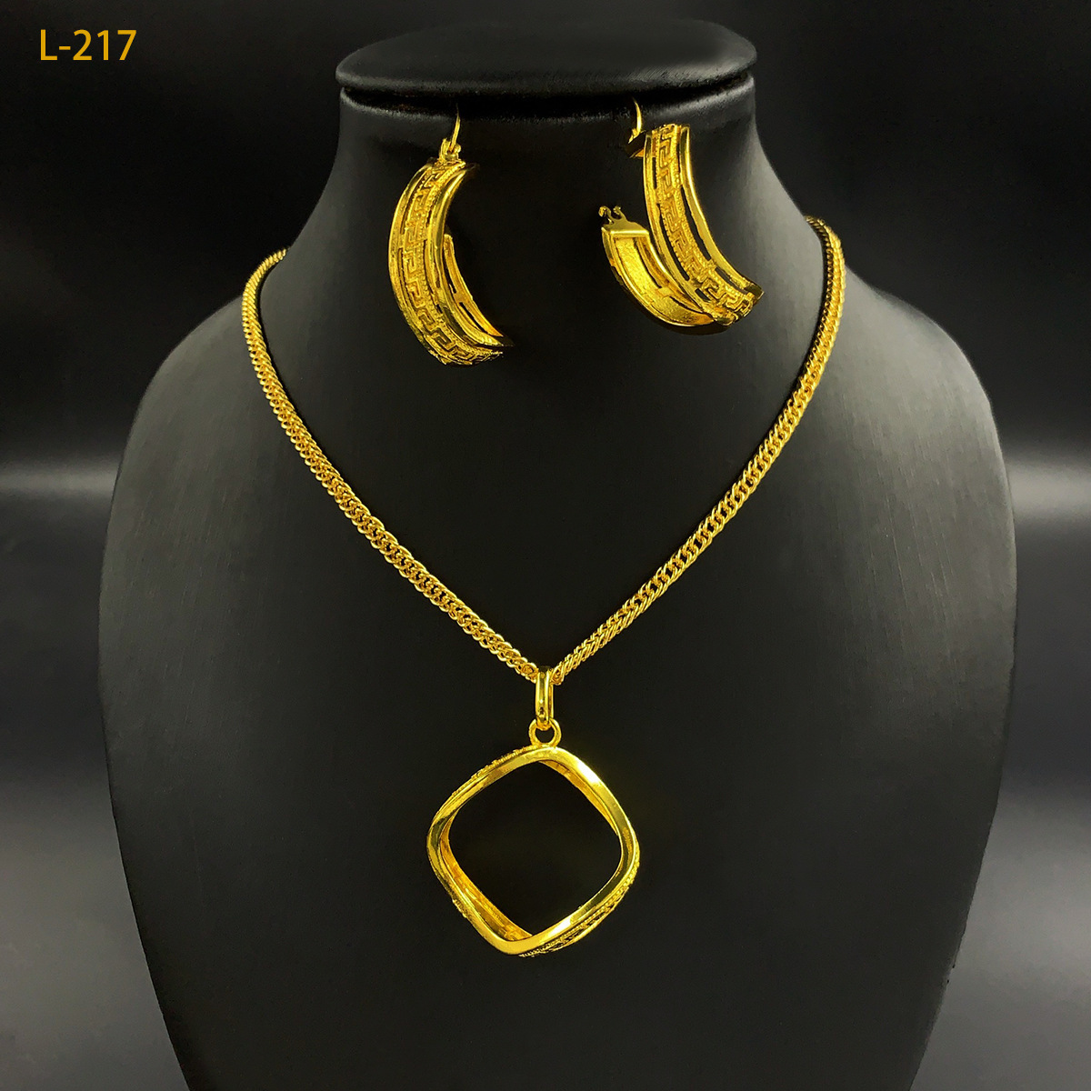 18k Gold Plated Jewelry Set for Women Wedding Italian Jewellery Sets Bride Necklace and Earrings African 241105