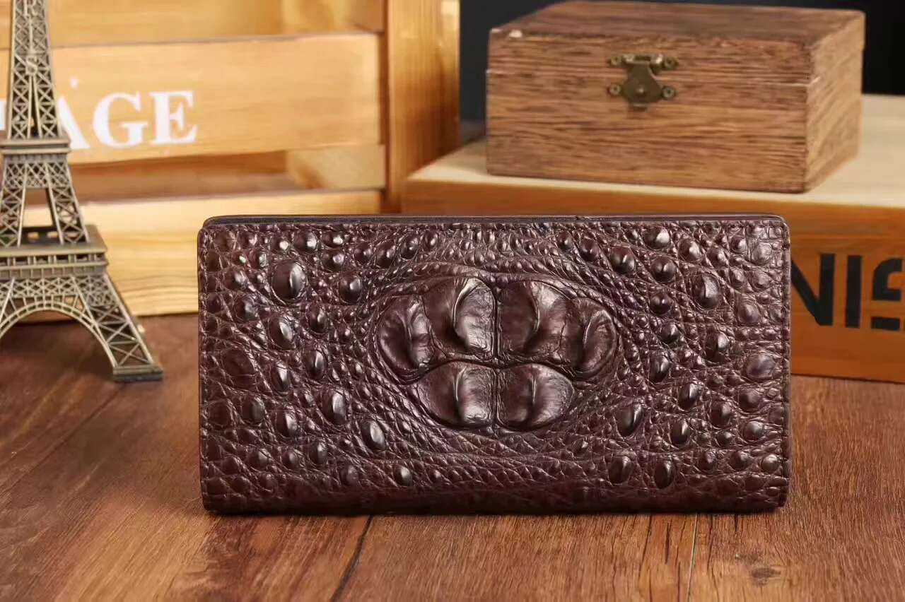 2024 Fashion Business Men's Alligator Wallets Crocodile Genuine Leather Long Organizer Wallet Boy Brand Card Holder Purse