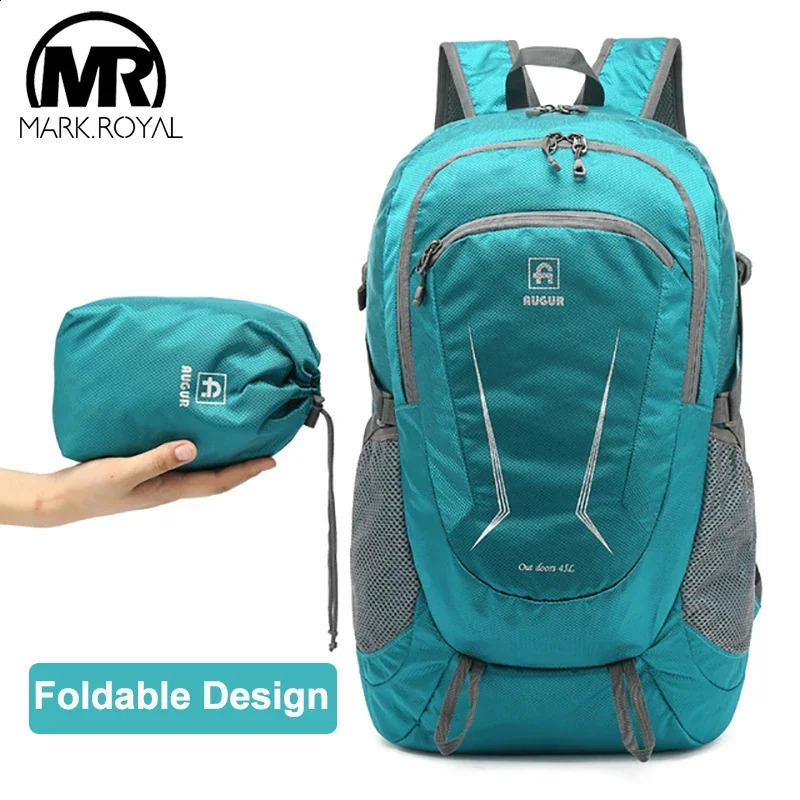 MARKROYAL Waterproof Climbing Bags Unsex Outdoor Backpack Foldable 45L Shopping Cycling Rucksack Travel Backpack Drop 250417