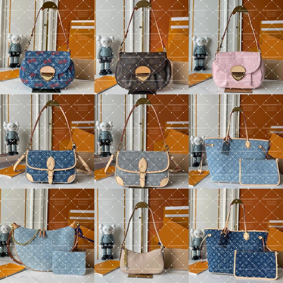 Sunset jean Luxury designer denim nano shoulder Hobo Crossbody Bag diane shopping cluth Drawstring Tote Pochette purse handbags M13289 M46049 M45985 M46829 M13031